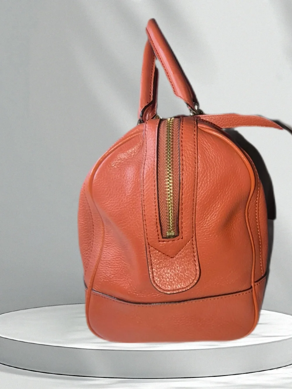 Banana Republic Pebbled Leather Satchel - Orange